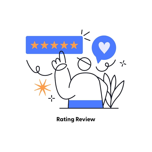 People give review rating and feedback Flat vector illustration Customer choice Rank rating stars feedback Flat vector illustration isolated on white background