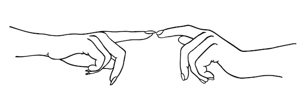 People hands reaching out to each other creation of adam sign The concept of human relations