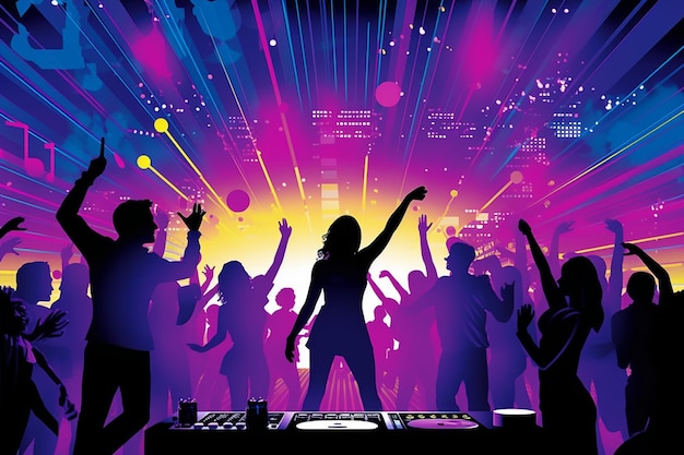 People Having Fun Party Vector Background