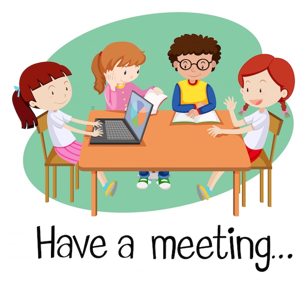 People having a meeting on white background