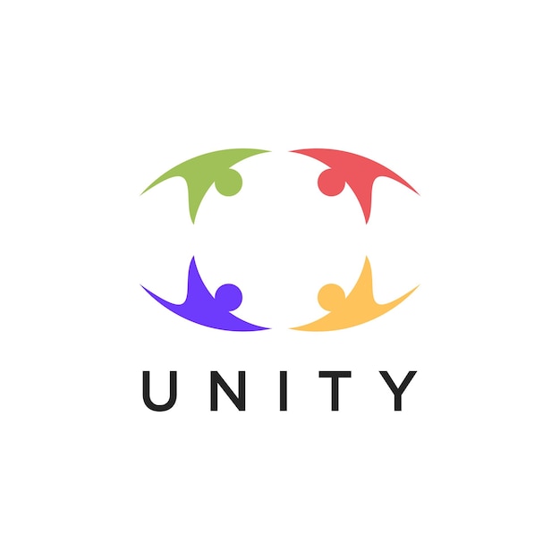 People human family unity together line art style logo icon illustration Premium Vector