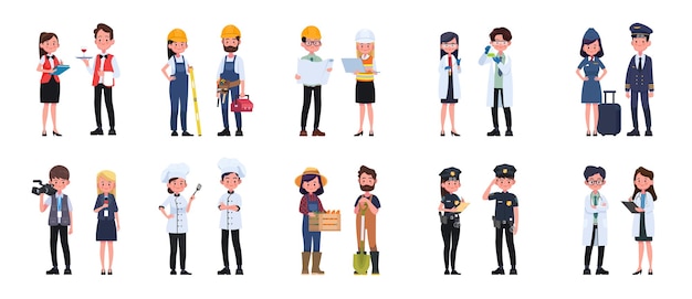 People job character man and woman set , illustration cartoon character.