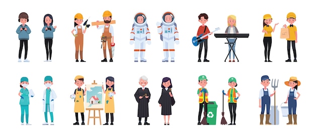 People job character man and woman set.Vector illustration in a flat style