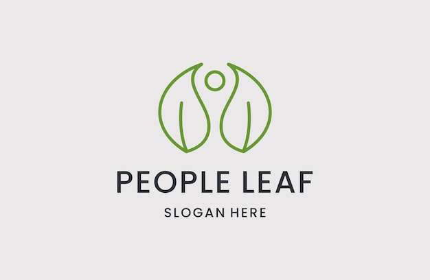 People leaf logo icon design template vector illustration