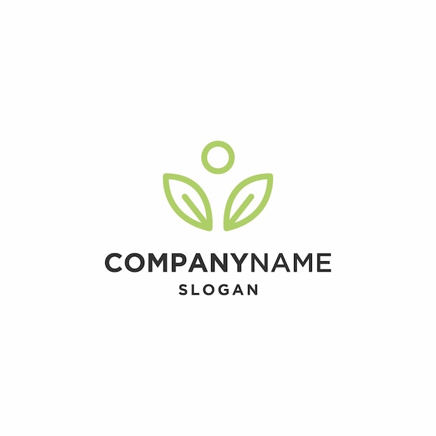 People leaf logo icon design template