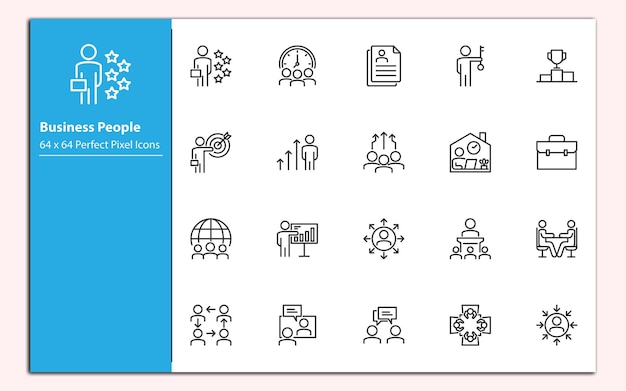 People Line icons vectors set 1