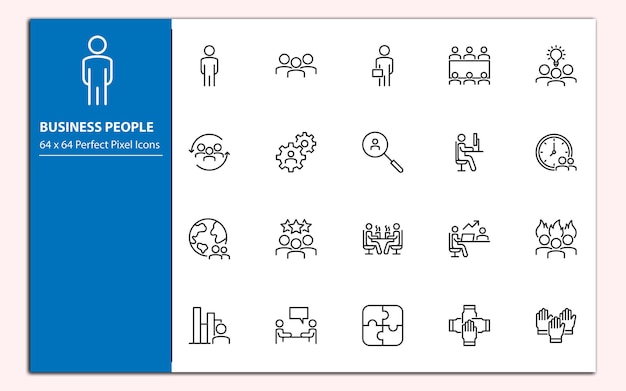 People Line icons vectors set3