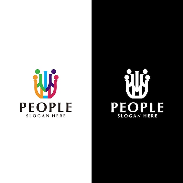 People logo design icon template