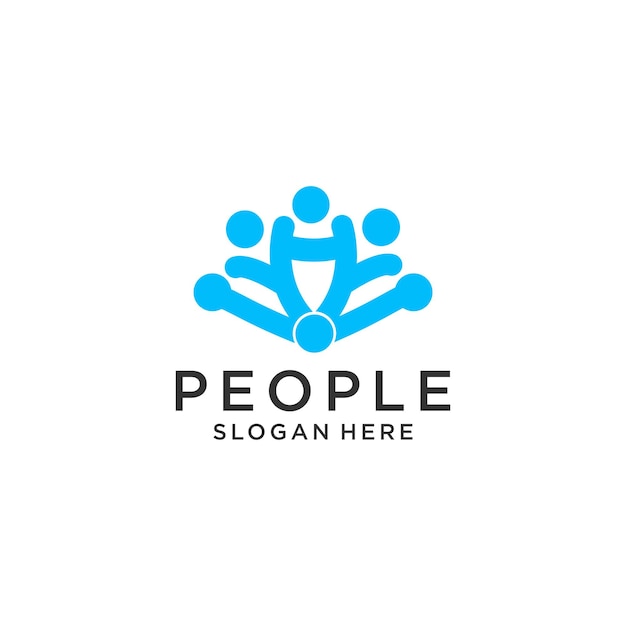 People logo icon design template flat vector