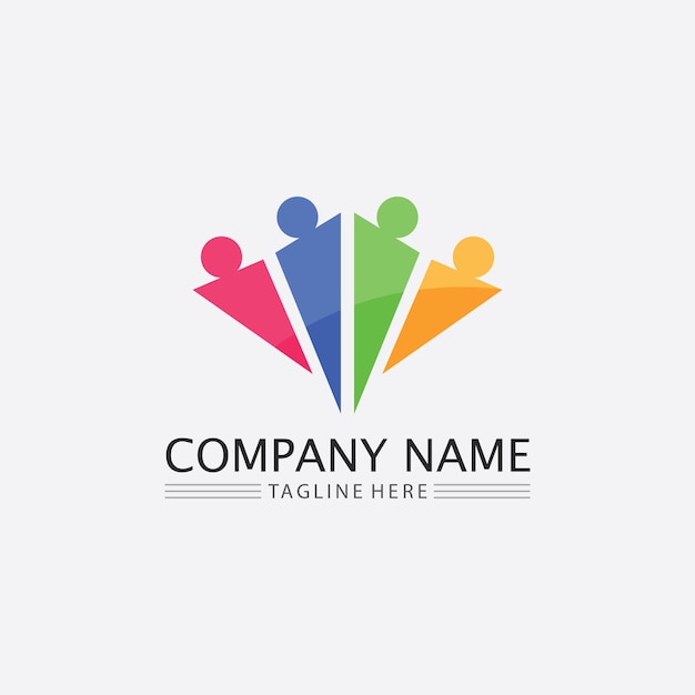 People logo Team Succes people work Group and Community Group Company and Business logo vector and design Care Family icon Succes logo