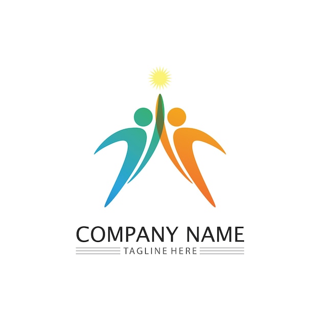 People logo Team Succes people work Group and Community Group Company and Business logo vector and design Care Family icon Succes logo