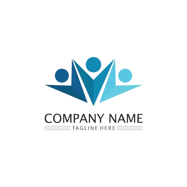 People logo Team Succes people work Group and Community Group Company and Business logo vector and design Care Family icon Succes logo