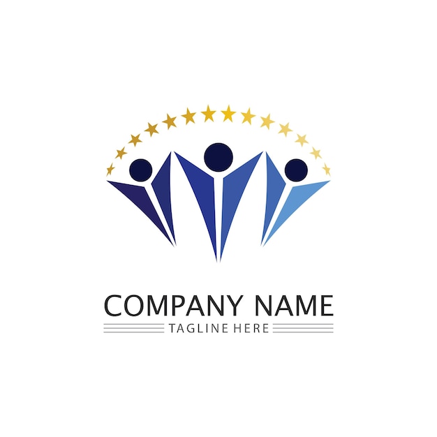 People logo Team Succes people work Group and Community Group Company and Business logo vector and design Care Family icon Succes logo