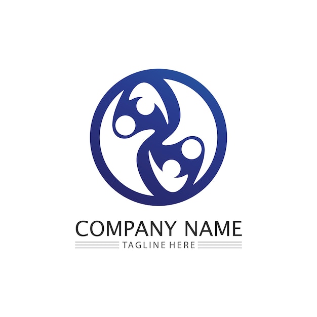 People logo Team Succes people work Group and Community Group Company and Business logo vector and design Care Family icon Succes logo