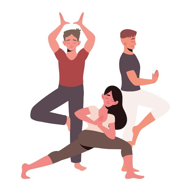 People making yoga