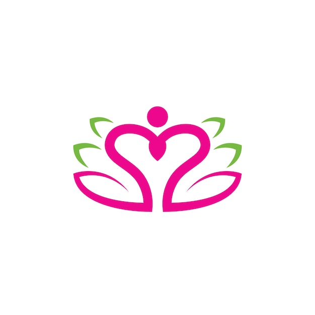 People Meditation leaf concept vector icon design