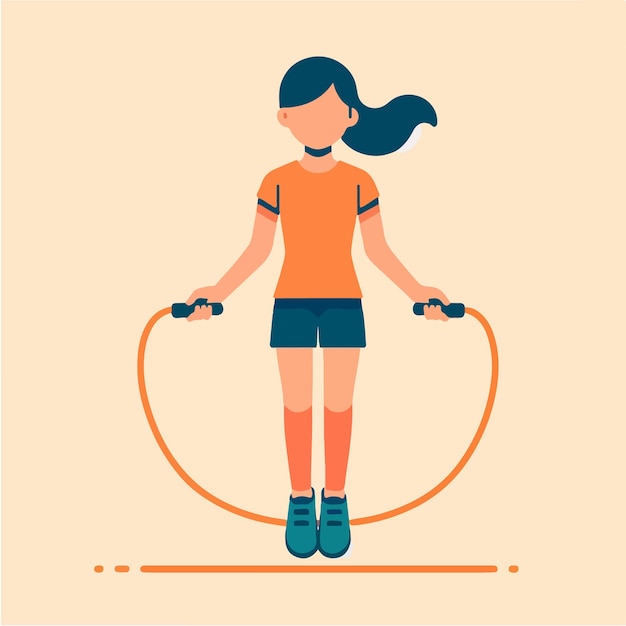 people playing jump rope vector illustration