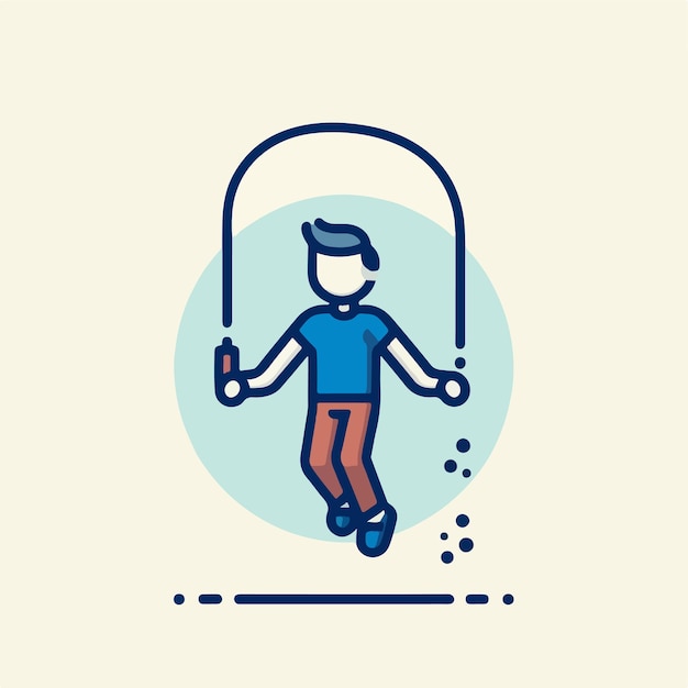 Vector people playing jump rope vector illustration