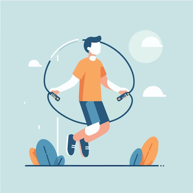 people playing jump rope vector illustration