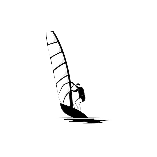 people playing sailboat logo design silhouette