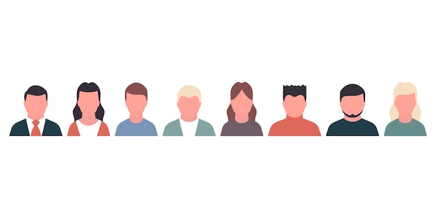 People portraite concept set icons