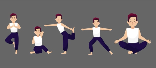 People in poses of yoga