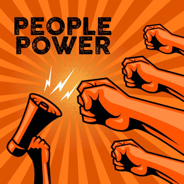 Vector people power for protest poster