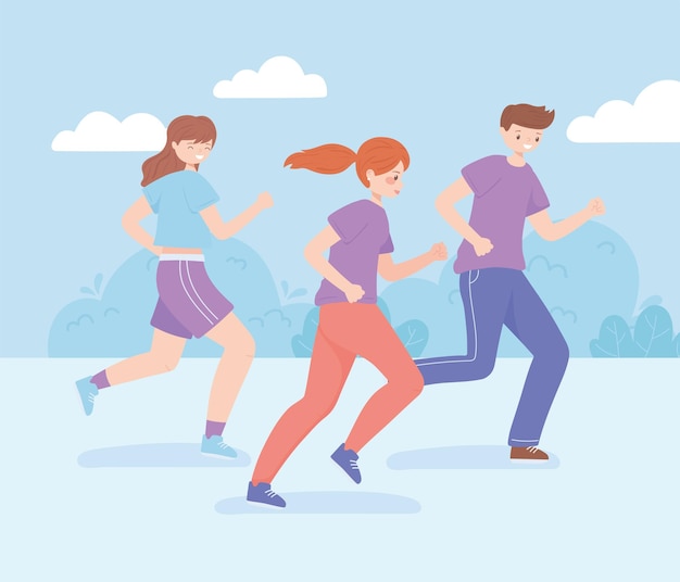 People running activity