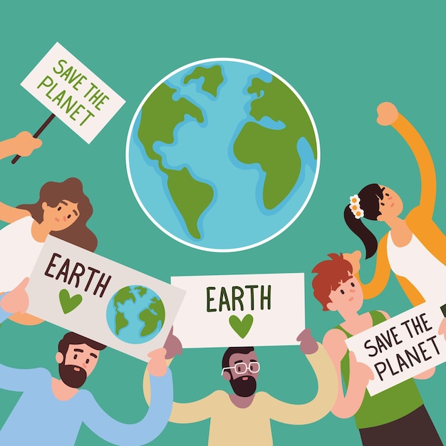 People save the planet theme