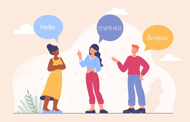 People speaking different languages vector concept