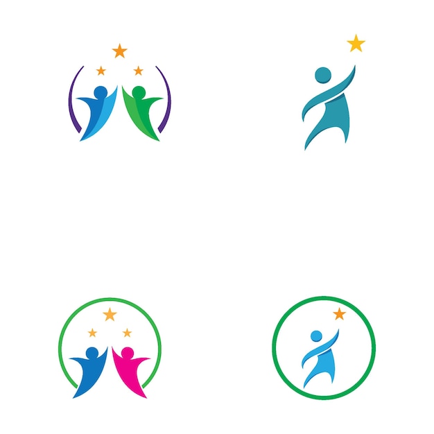 People star success logo Health vector