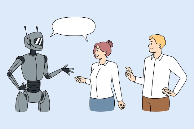 People talking with robot