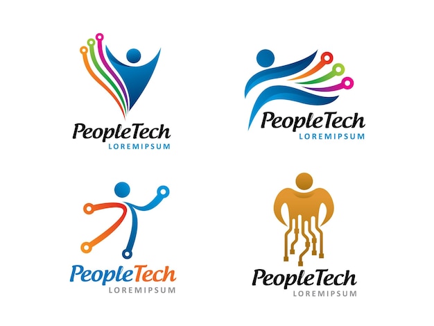 People technology logo symbol or icon template