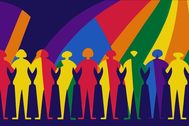 People tolerance illustration flags support for lgbtq community