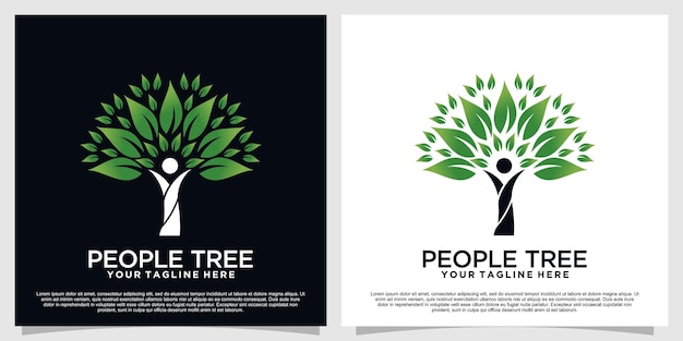 People tree logo design unique Premium Vector part 2