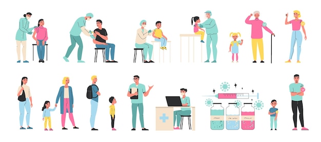 People Vaccination Icon Set