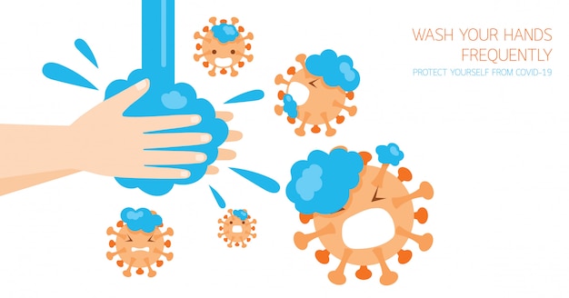 People Washing Hands For Protection From Covid-19, Coronavirus Disease, Prevent Illness And Hygiene, Keep Your Healthy