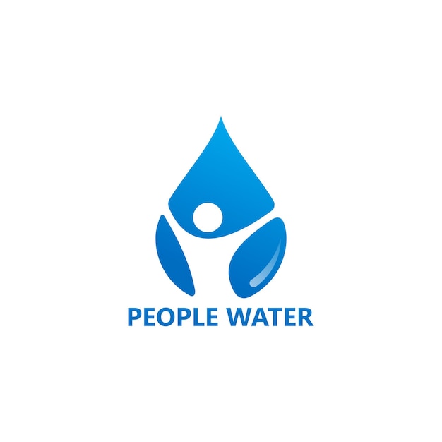 People Water Logo Template Design Vector, Emblem, Design Concept, Creative Symbol, Icon