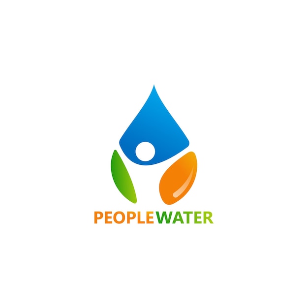 People Water Logo Template Design Vector, Emblem, Design Concept, Creative Symbol, Icon