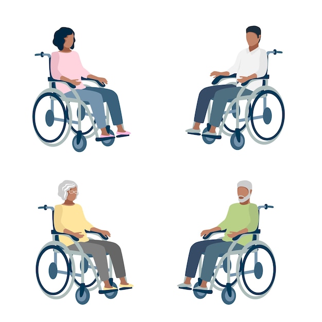 People in wheelchair set