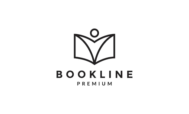 People with book lines logo vector symbol icon design illustration