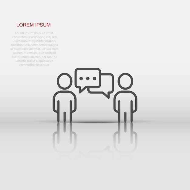 People with speech bubble icon in flat style Chat vector illustration on white isolated background Speaker dialog business concept