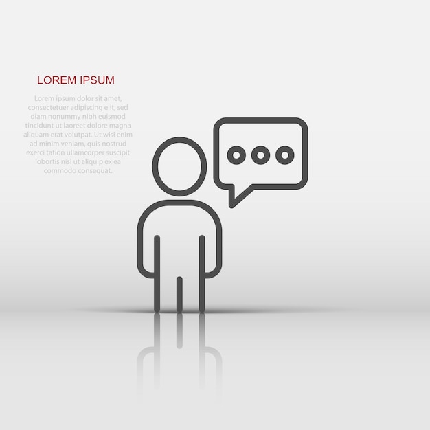 People with speech bubble icon in flat style Chat vector illustration on white isolated background Speaker dialog business concept