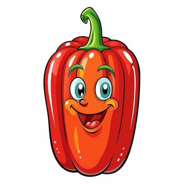 Vector pepper cartoon style vector illustration on white background line art png