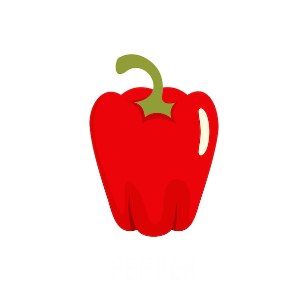 Pepper icon Flat illustration of pepper vector icon isolated on white background