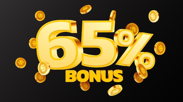 percents bonus falling golden coins cashback or prize concept