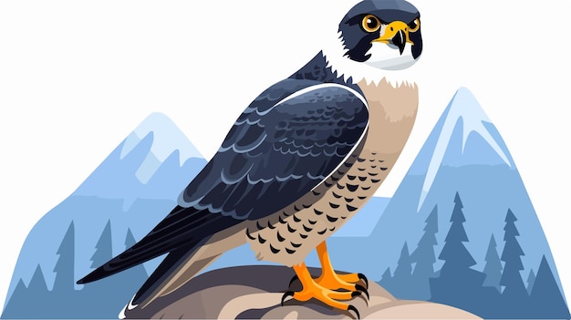 Vector peregrine flat vector illustration on white background