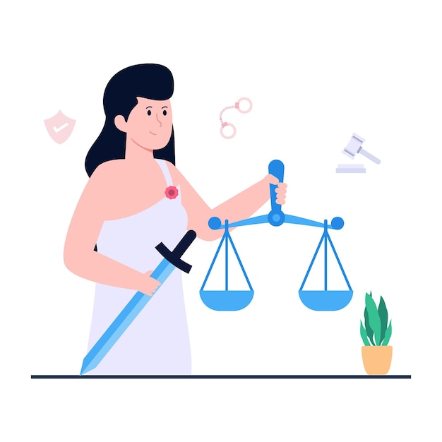 Perfect design illustration of lady justice sign illustration