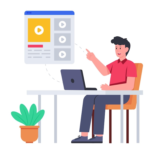 Perfect design illustration of online video