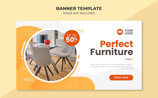 Perfect furniture web banner template